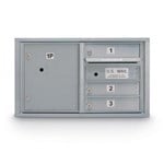 View 3 Door Standard 4C Mailbox with 1 Parcel Locker